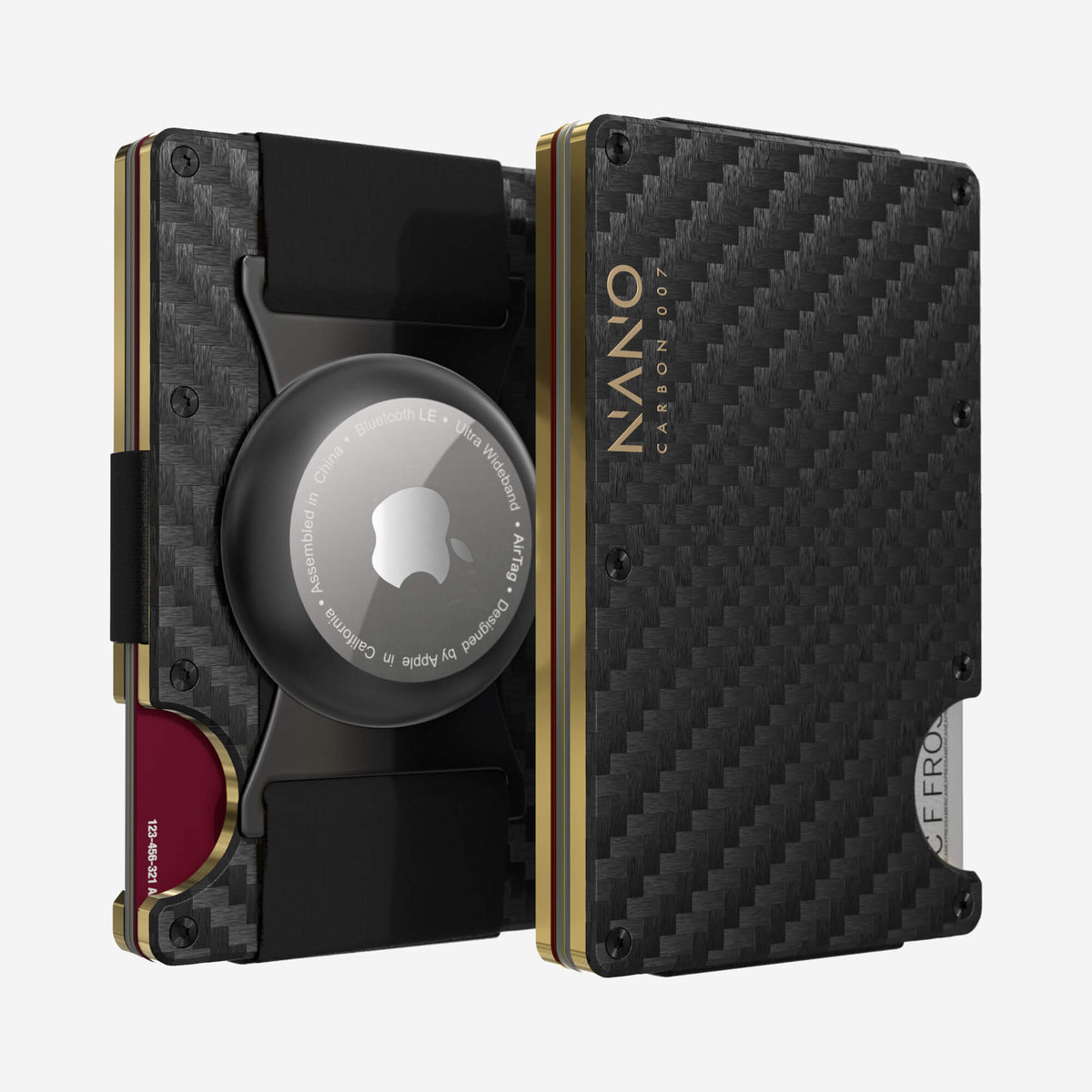 007 AirTag Cash Strap Wallet (Stealth Black/Spectre Gold)