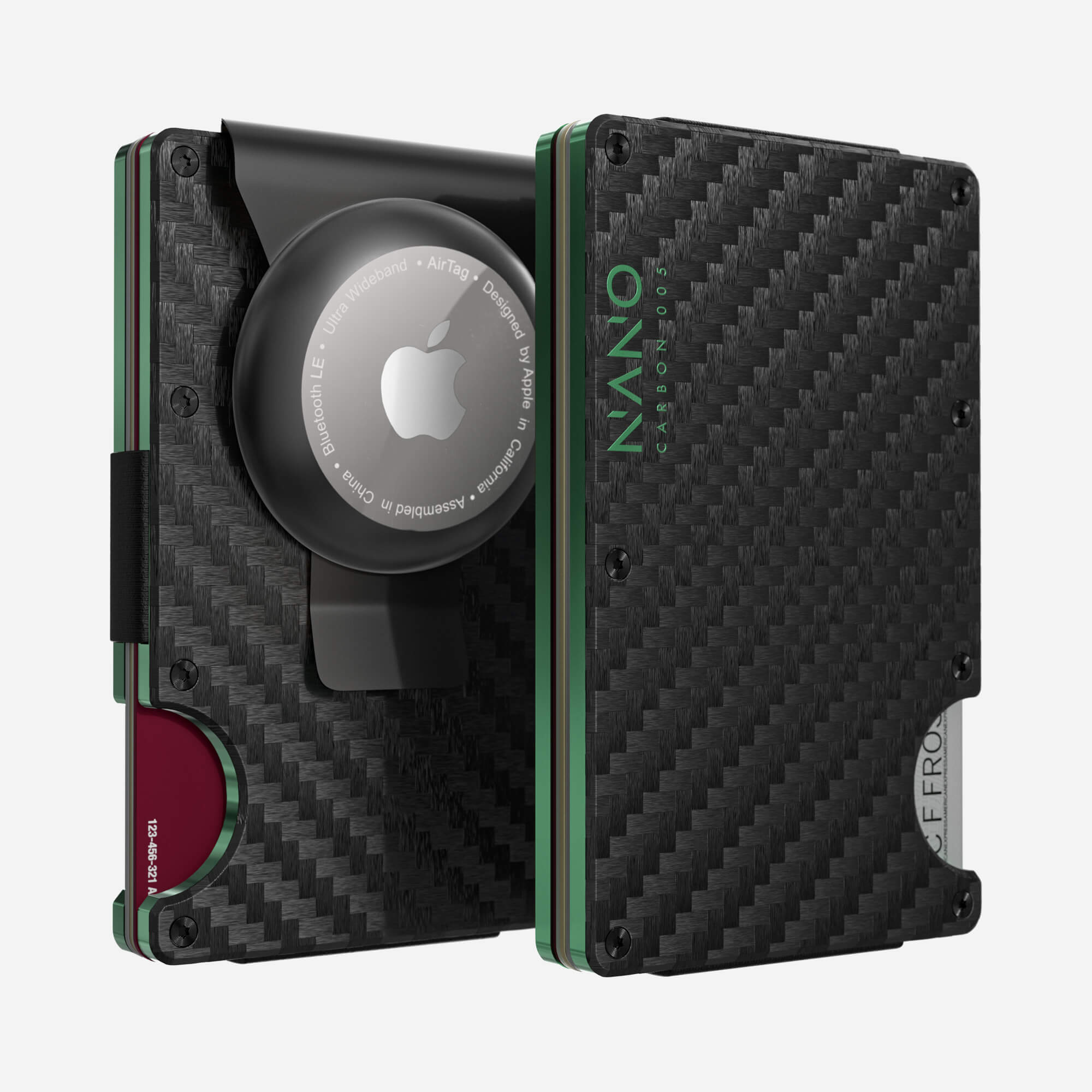 005 AirTag Money Clip Wallet (Stealth Black/Viper Green)