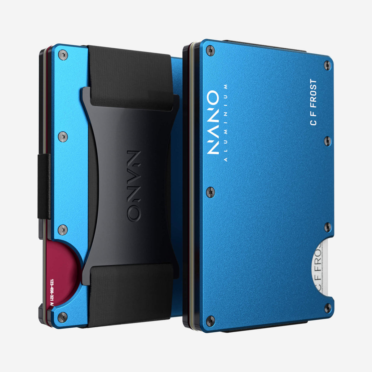 NANO™ Aluminium Personalised Cash Strap Wallet (Velocity Blue)