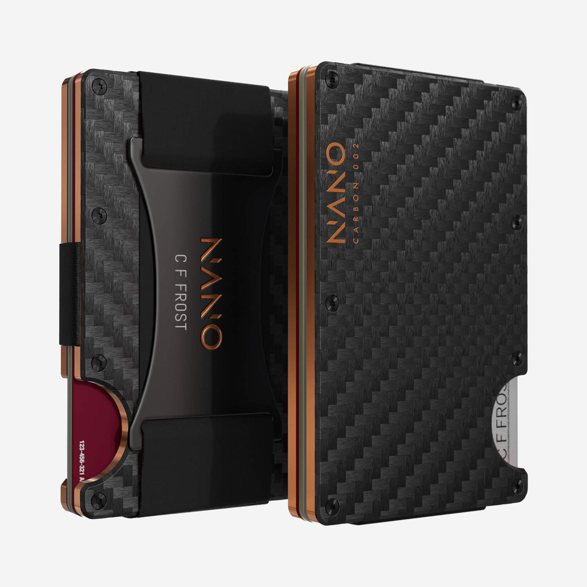 002 Personalised Cash Strap Wallet (Stealth Black/Ventura Orange)