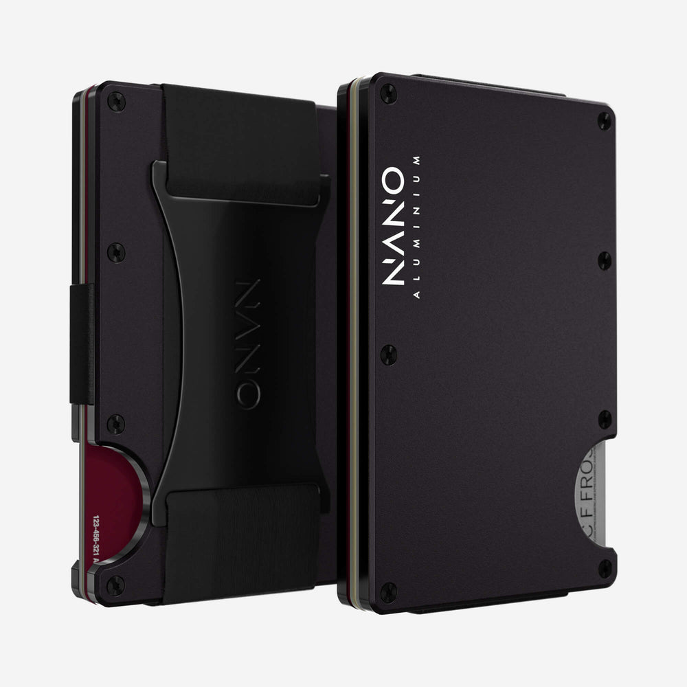 Front and back of the NANO Phantom Black wallet