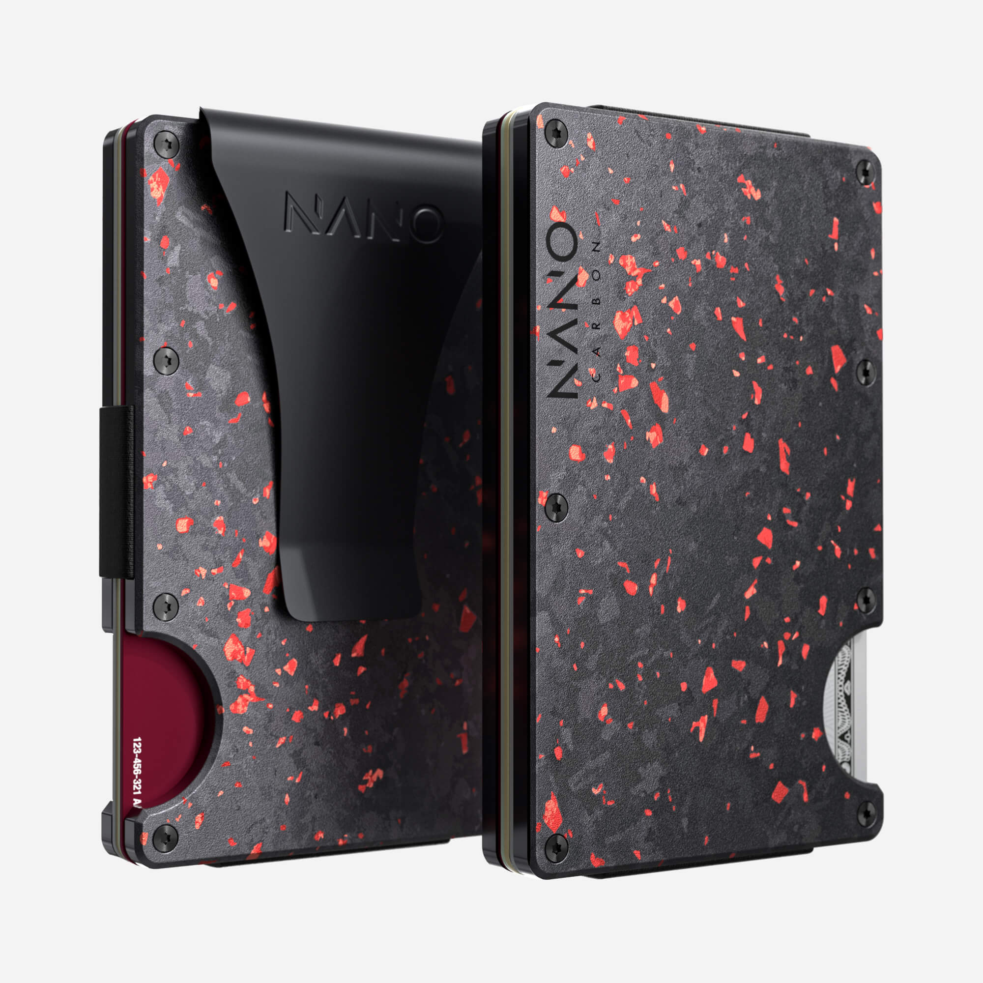 Money Clip Wallet (Nero/Rosso)