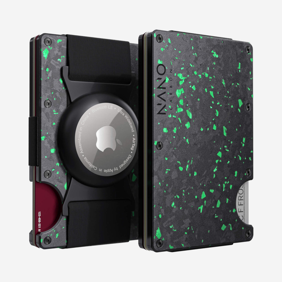 AirTag Cash Strap Wallet (Nero/Verde)