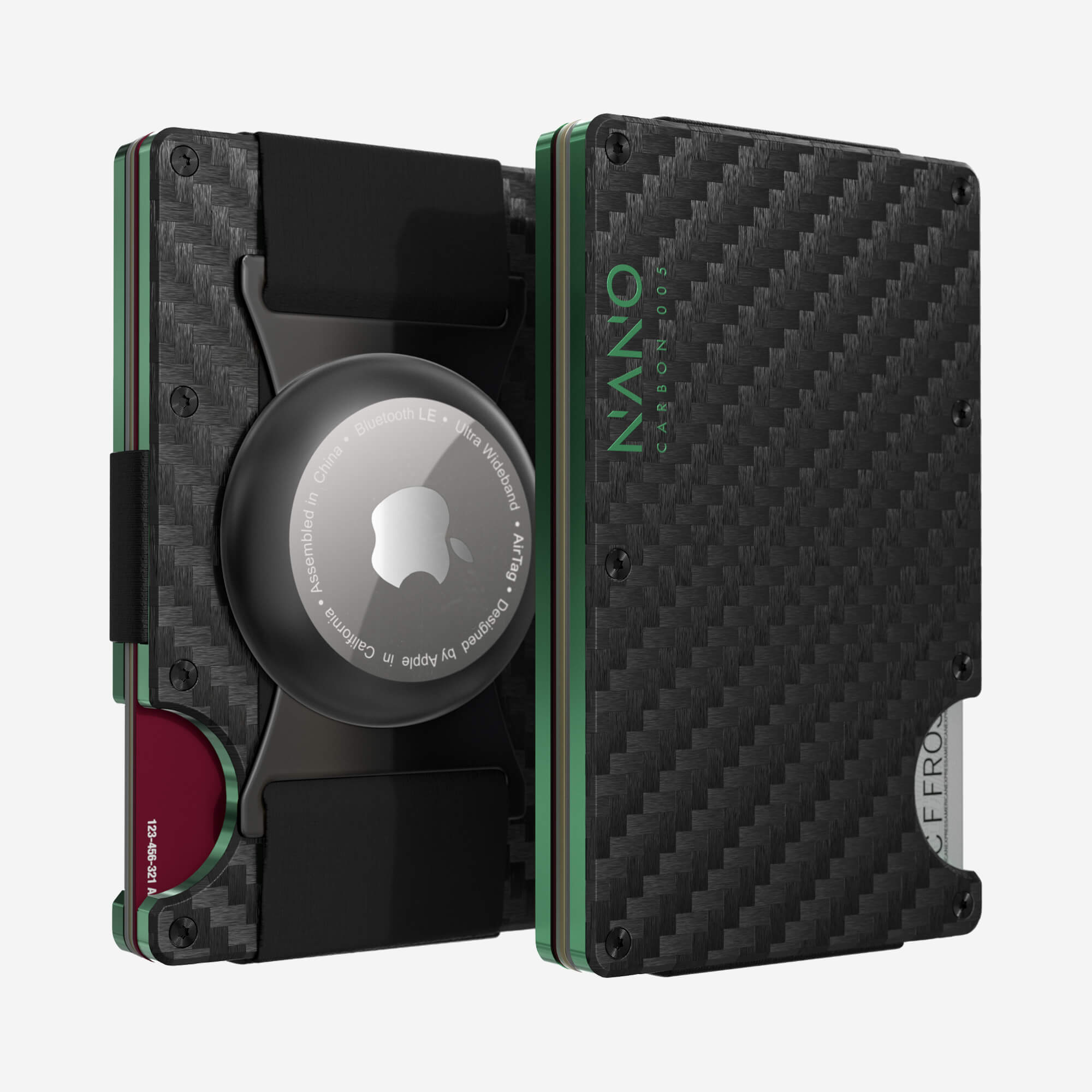 005 AirTag Cash Strap Wallet (Stealth Black/Viper Green)