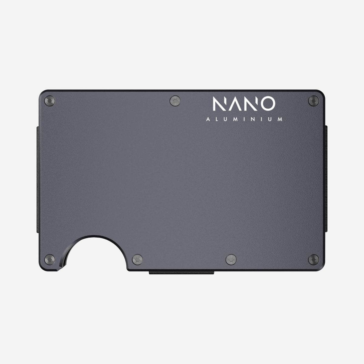 Front view of the NANO™ Aluminium Cash Strap Wallet in Titan Gunmetal