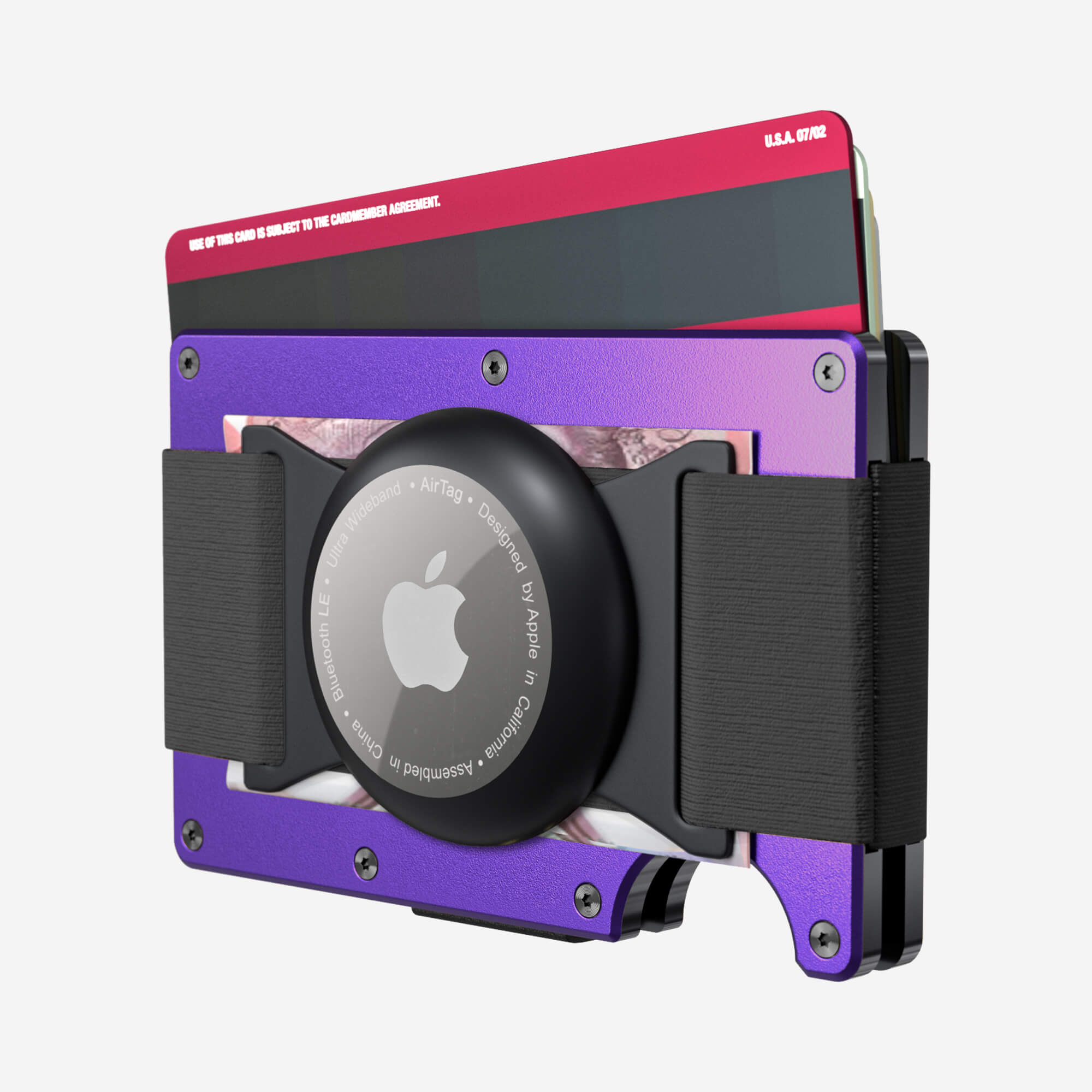 AirTag Cash Strap Wallet (Nebula Purple)