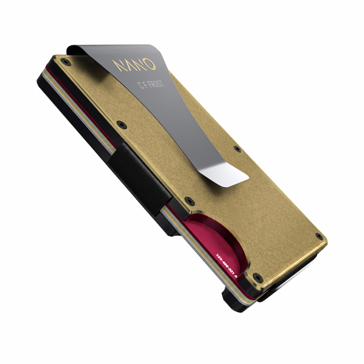 NANO Personalised Solid Brass Money Clip Wallet — Engraved Money Clip detail