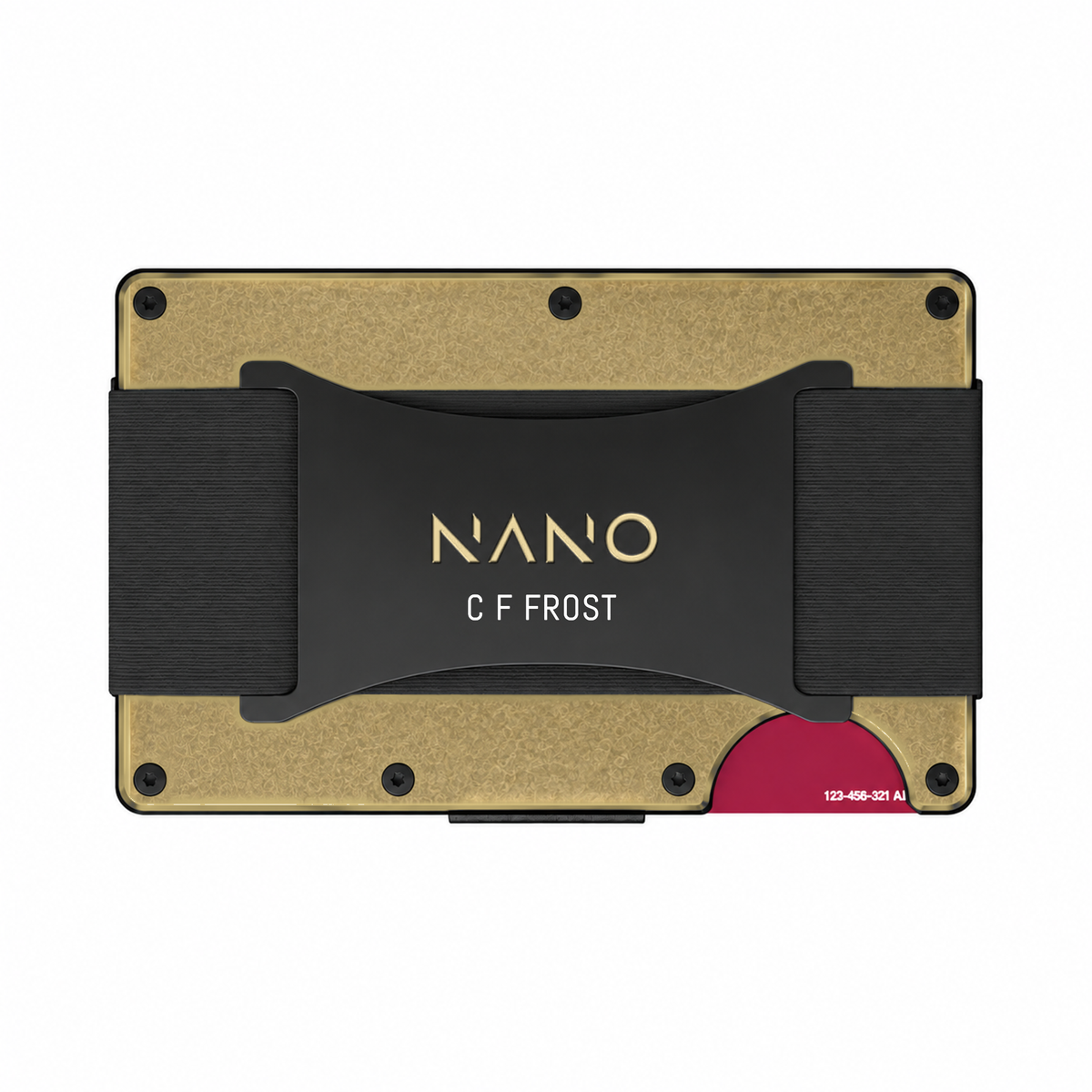 NANO Personalised Brass Cash Strap Wallet — Rear landscape view