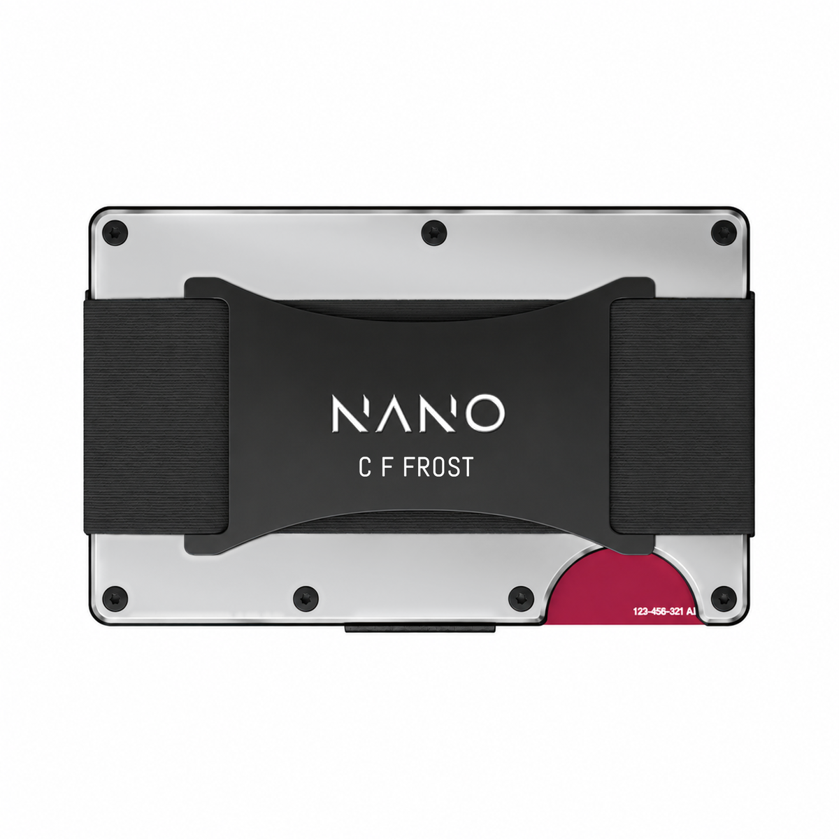 NANO Personalised Platinum Cash Strap Wallet — Rear landscape view