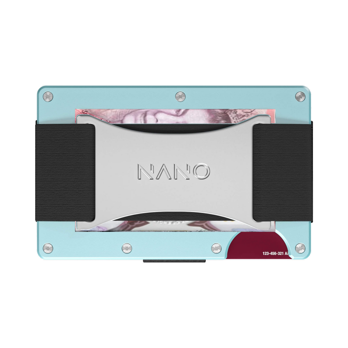 Rear of NANO wallet with the flexible Cash Strap