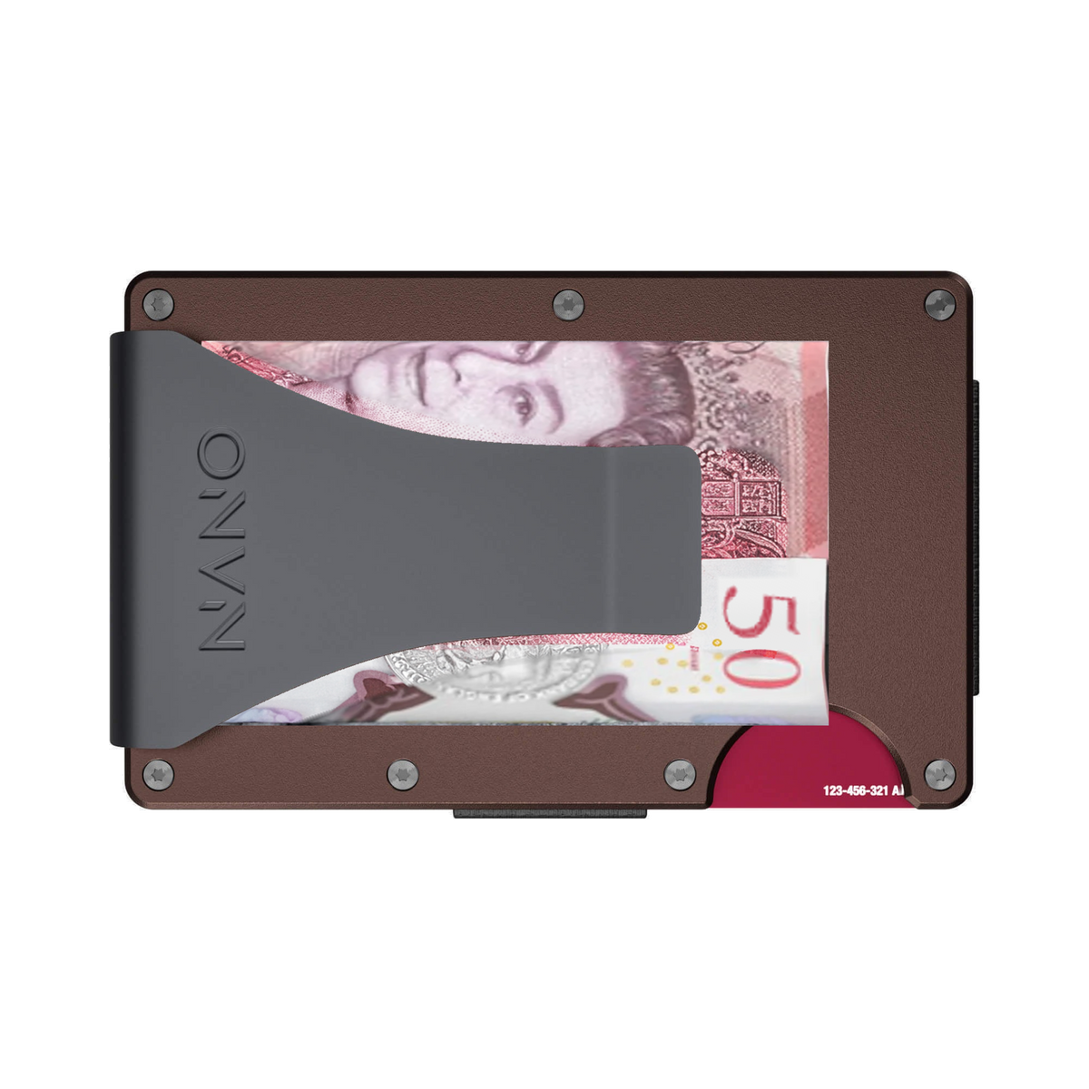 NANO Sonic Copper aerospace aluminium money clip wallet — money clip holding folded cash