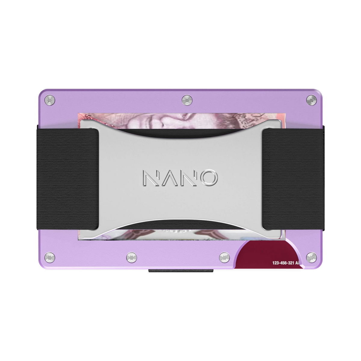 Rear of NANO wallet with the flexible Cash Strap