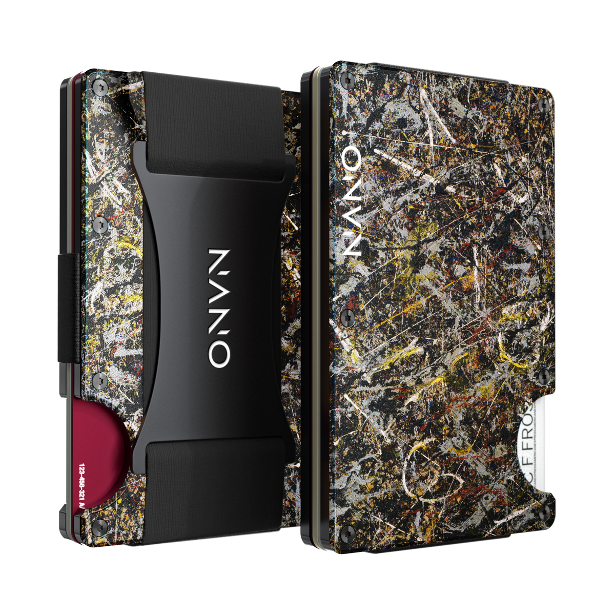 Alchemy Noir NANO Canvas cash strap wallet — front and back