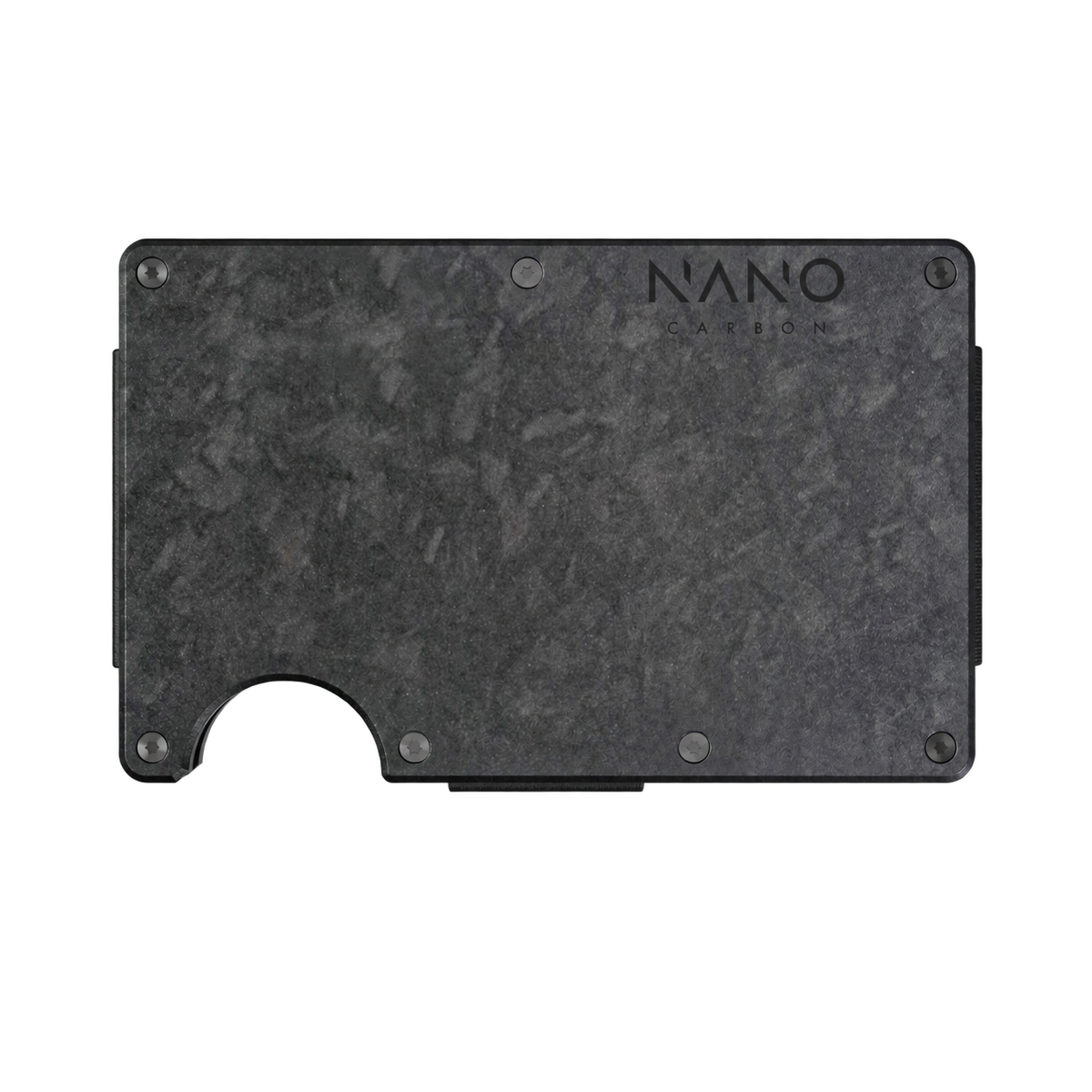 Forged Carbon NANO wallet, transparent silhouette.