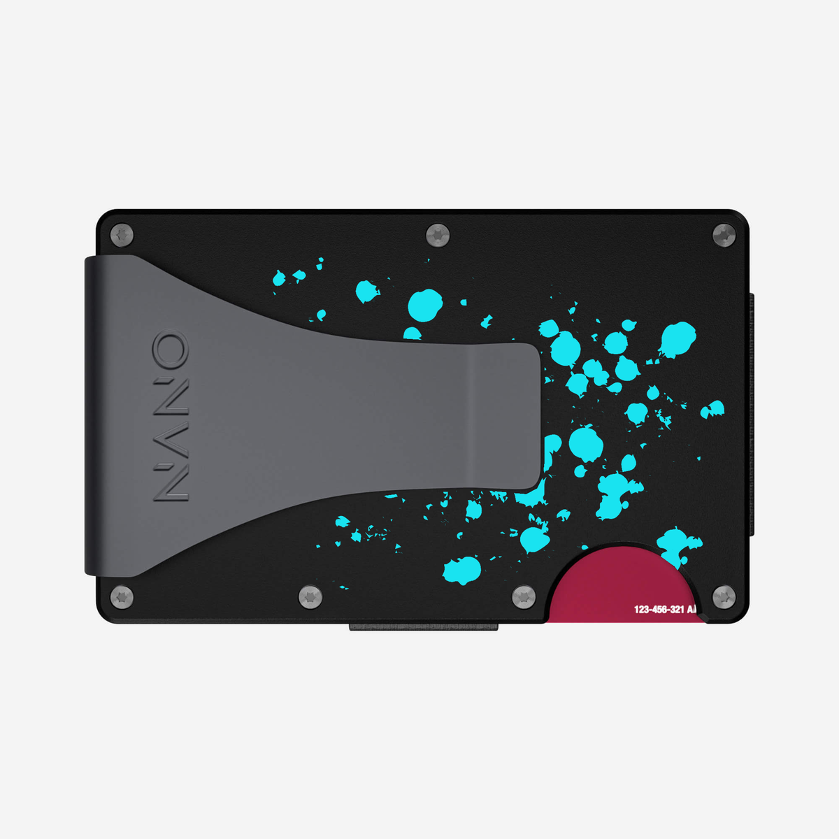 Back view of the NANO™ Aluminium Money Clip Wallet in Cosmic Pulse