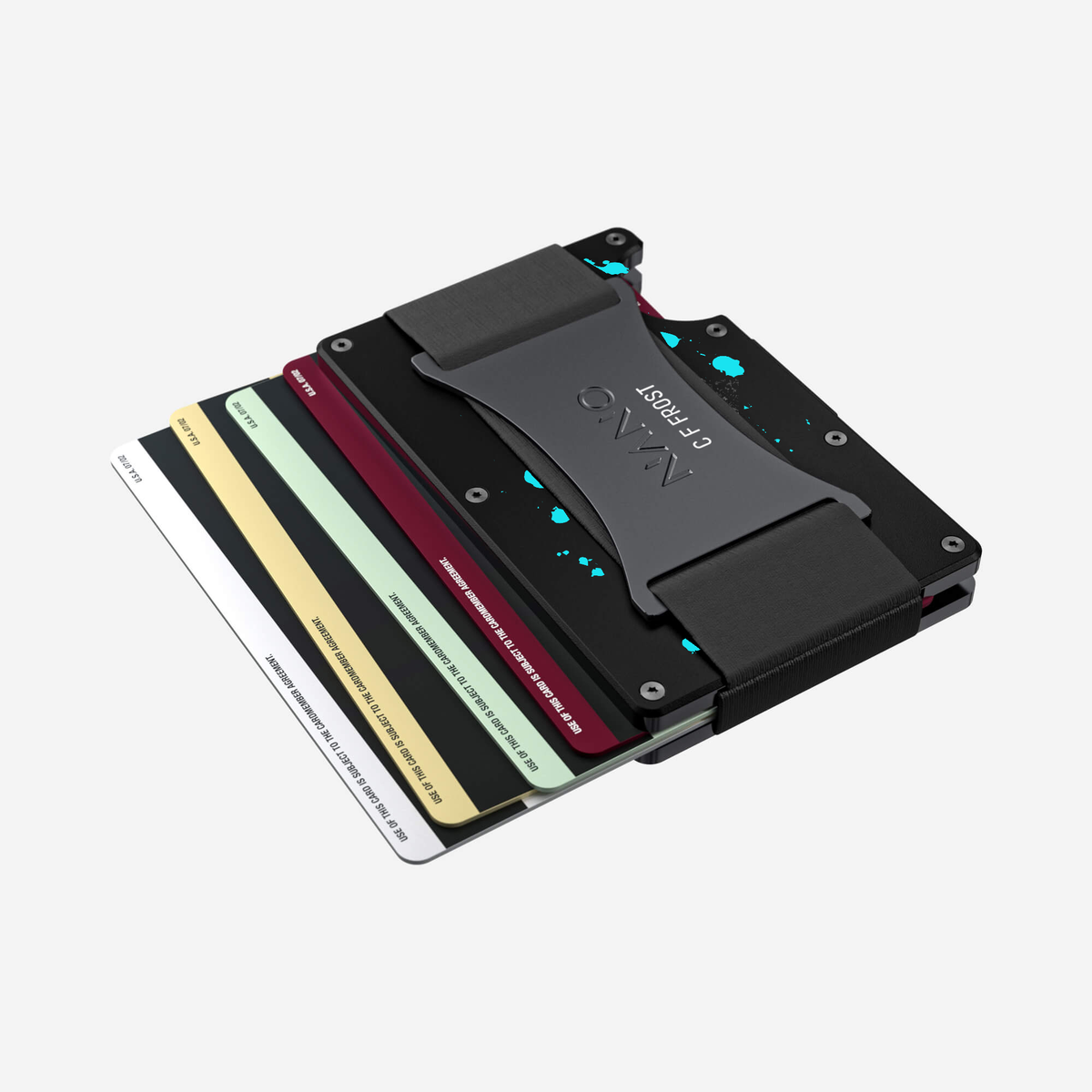 Cosmic Pulse personalised cash strap wallet with C F FROST rear engraving — view 04