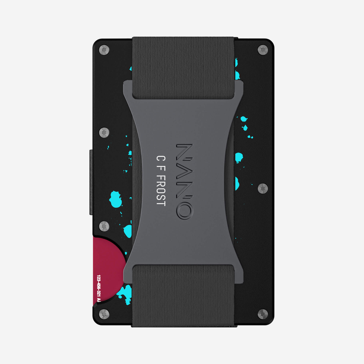 Cosmic Pulse personalised cash strap wallet with C F FROST rear engraving — view 06