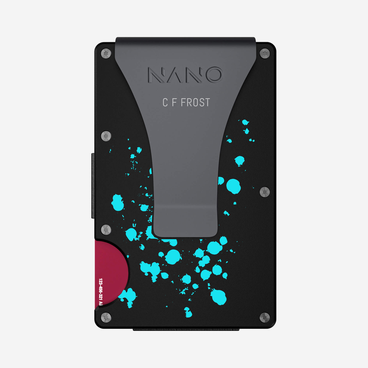 Cosmic Pulse personalised money clip wallet with C F FROST rear engraving — view 06