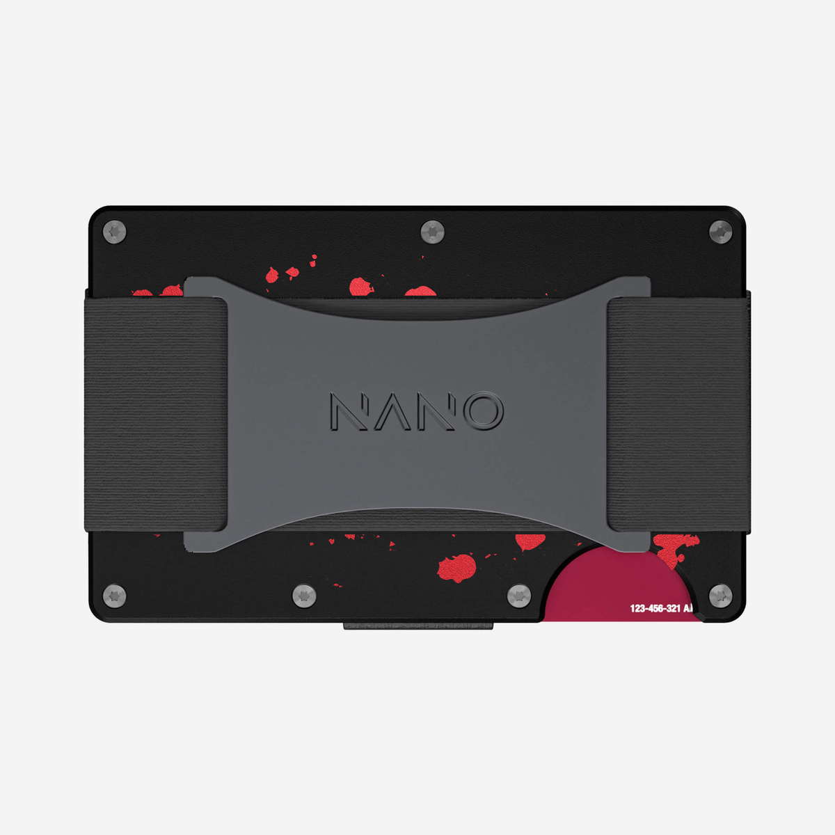 Back view of the NANO™ Aluminium Cash Strap Wallet in Crimson Trace