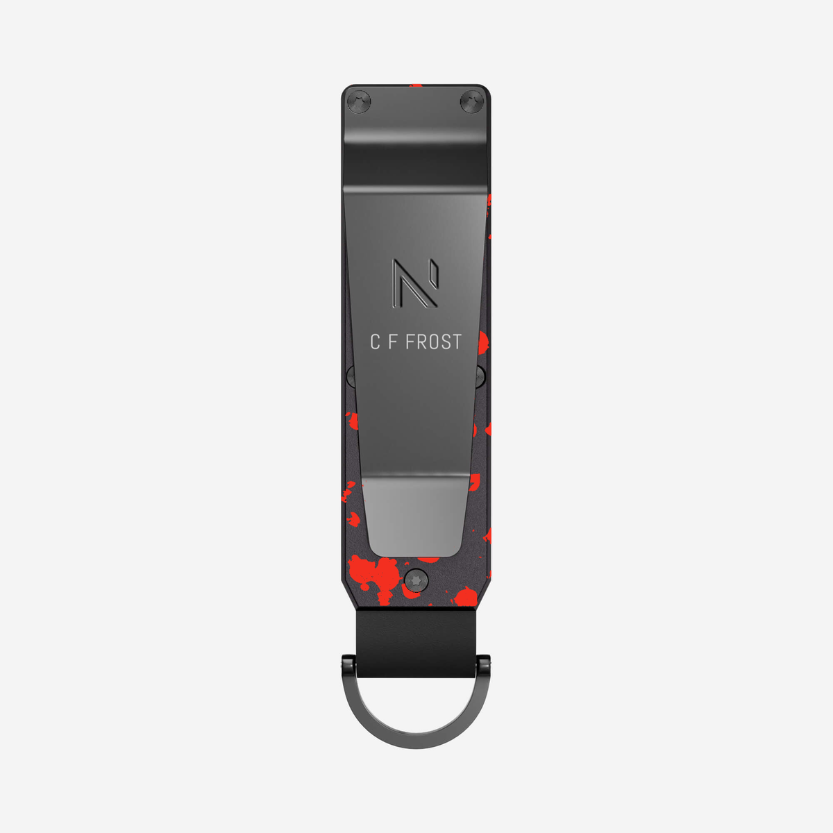 Crimson Trace personalised key case — rear clip view