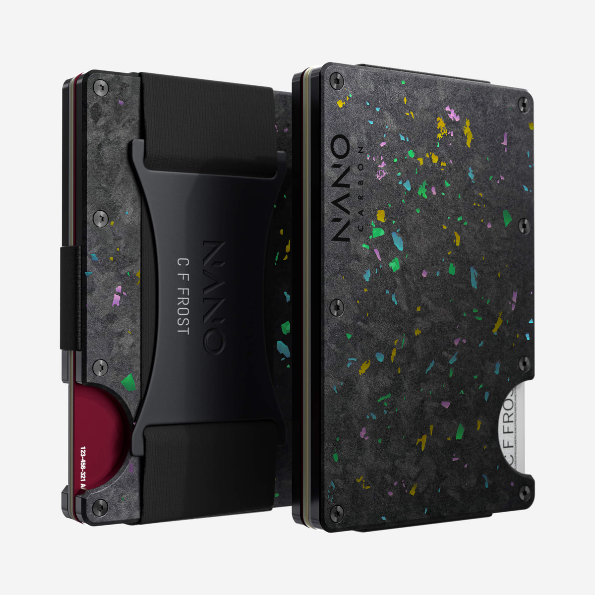 Nero/Prisma personalised cash strap wallet with rear C F FROST engraving — view 12