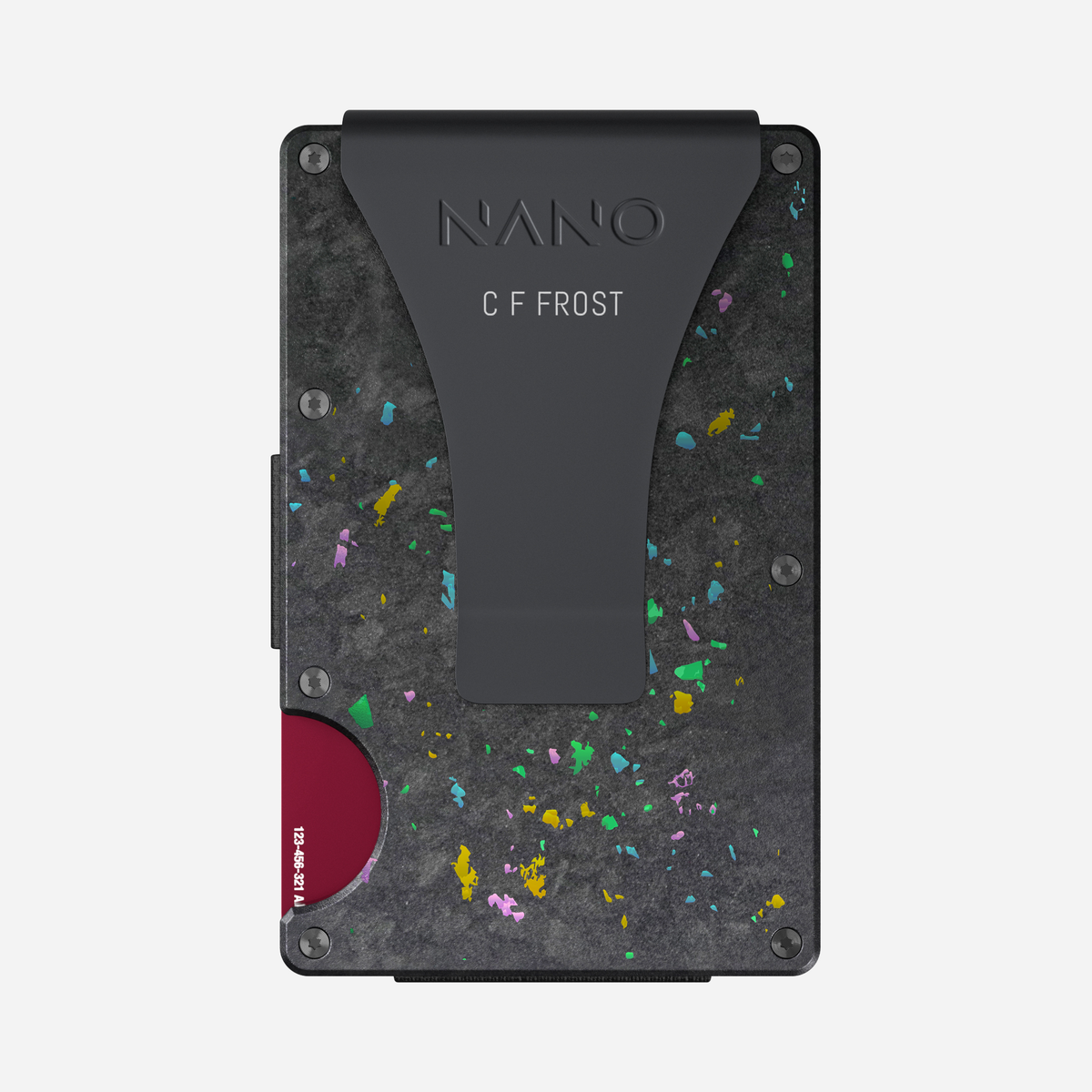 Nero/Prisma personalised money clip wallet with rear C F FROST engraving — view 06