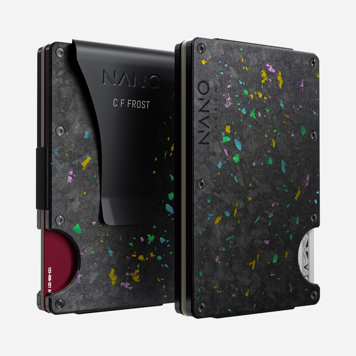 Nero/Prisma personalised money clip wallet with rear C F FROST engraving — view 12