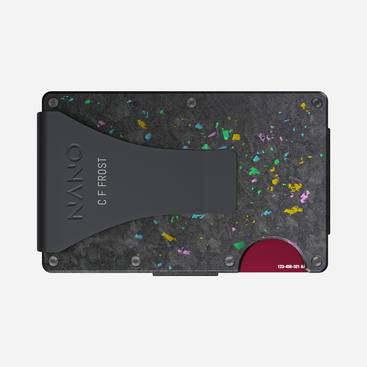 Nero/Prisma personalised money clip wallet with rear C F FROST engraving — view 13
