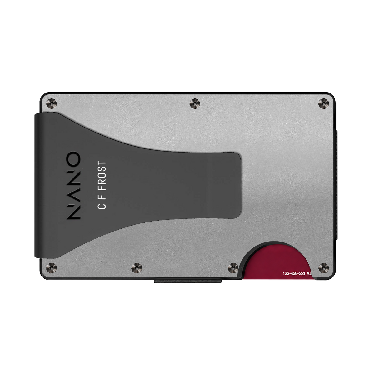 Raw Stonewashed — Money Clip. On the rear Money Clip, below the NANO logo.