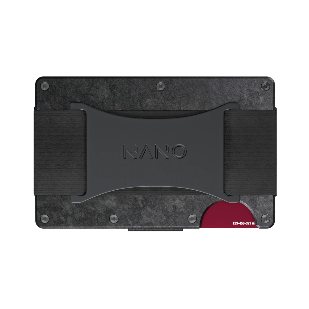 Rear of NANO wallet with the flexible Cash Strap