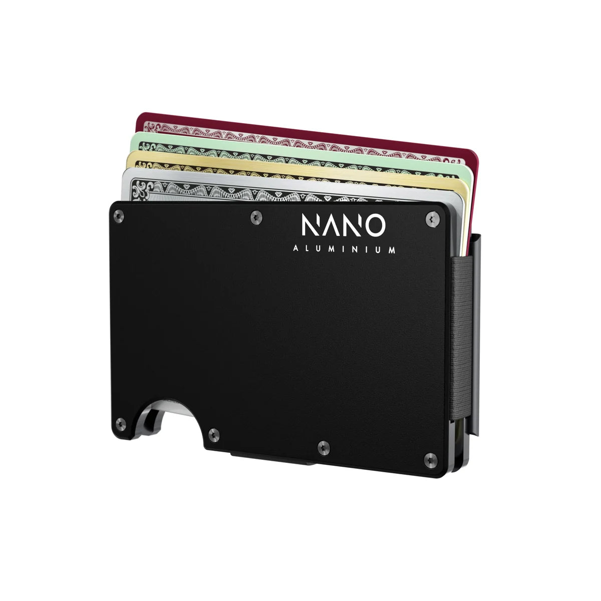 Actual Phantom Black NANO with four cards partially raised to show card storage
