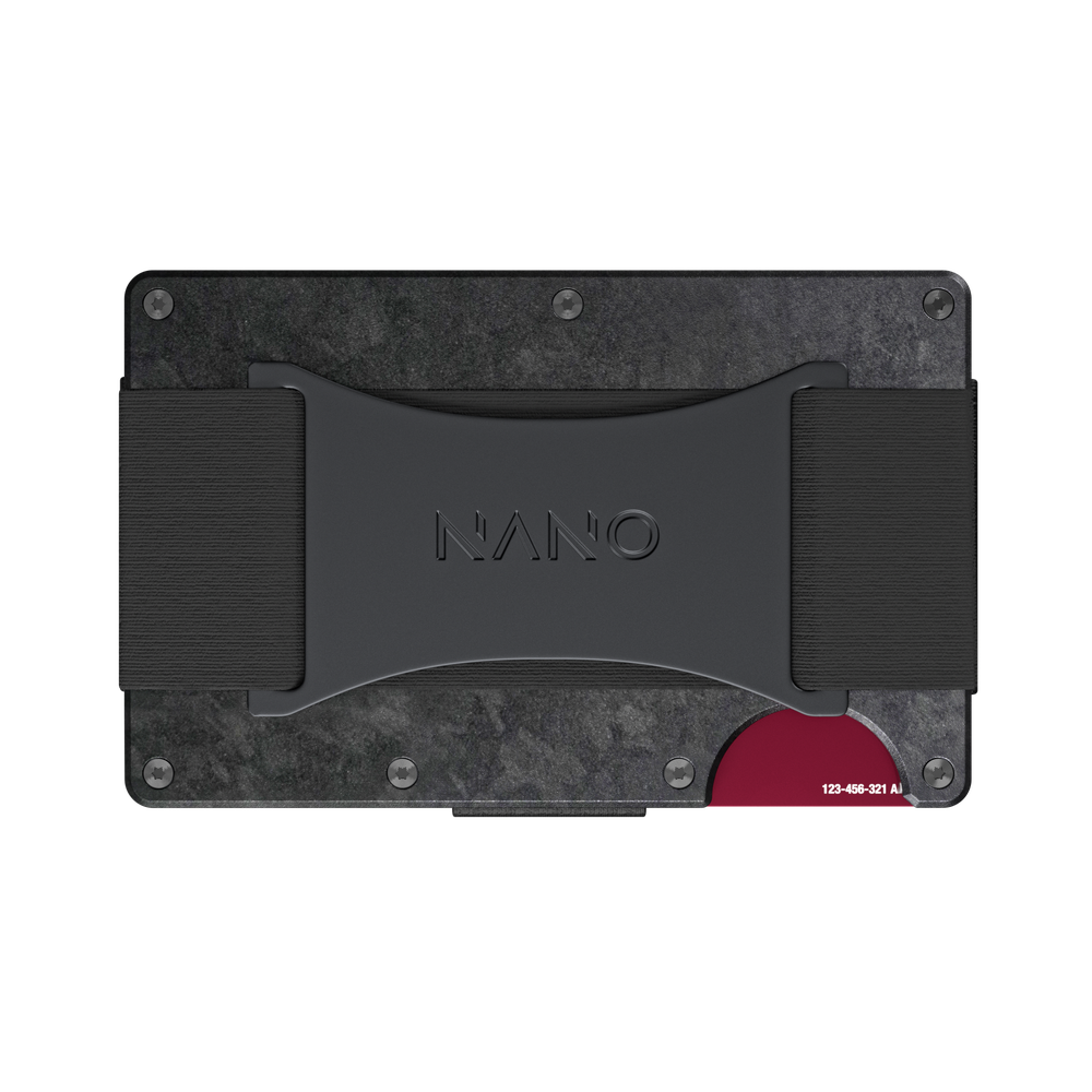 Rear of NANO wallet with the flexible Cash Strap