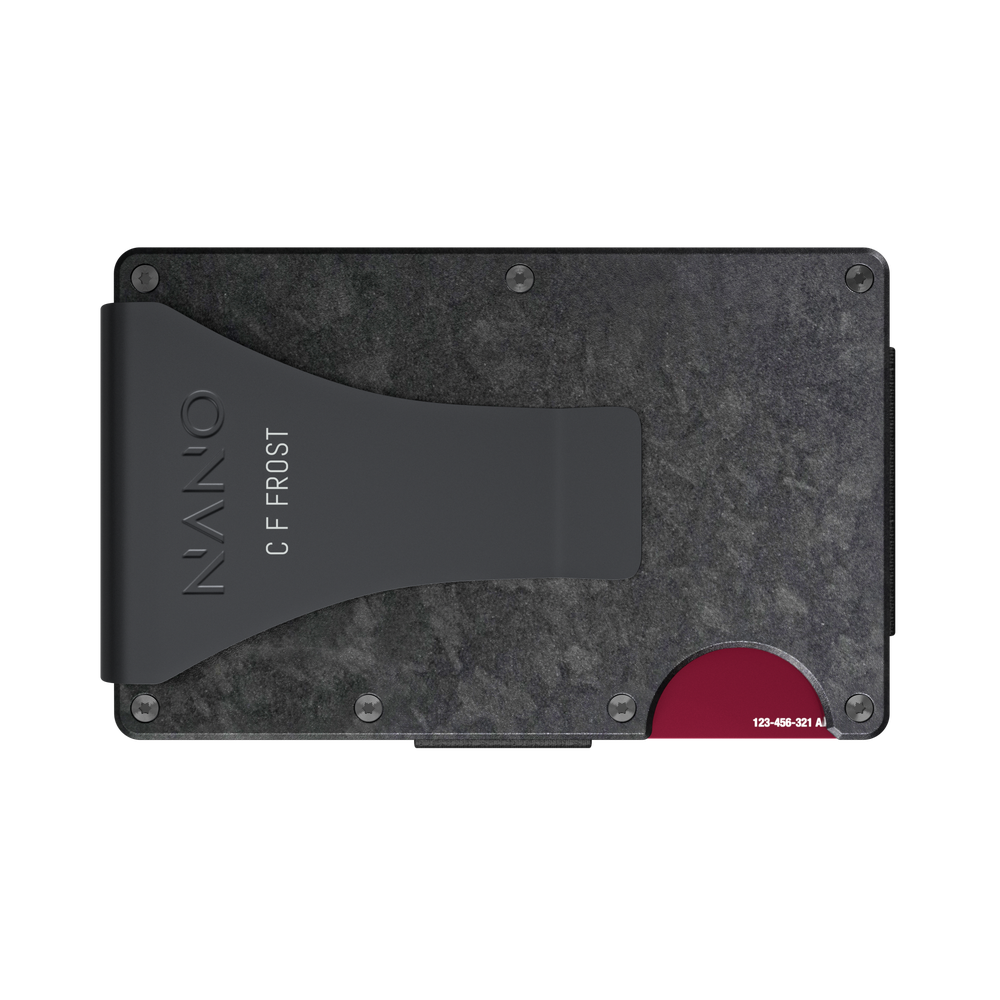 Nero Forged Carbon wallet with engraving on the rear Money Clip